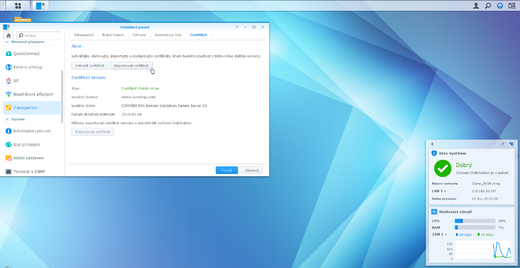 synology - importovat certifikat