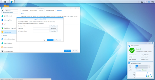 synology - importovat certifikat