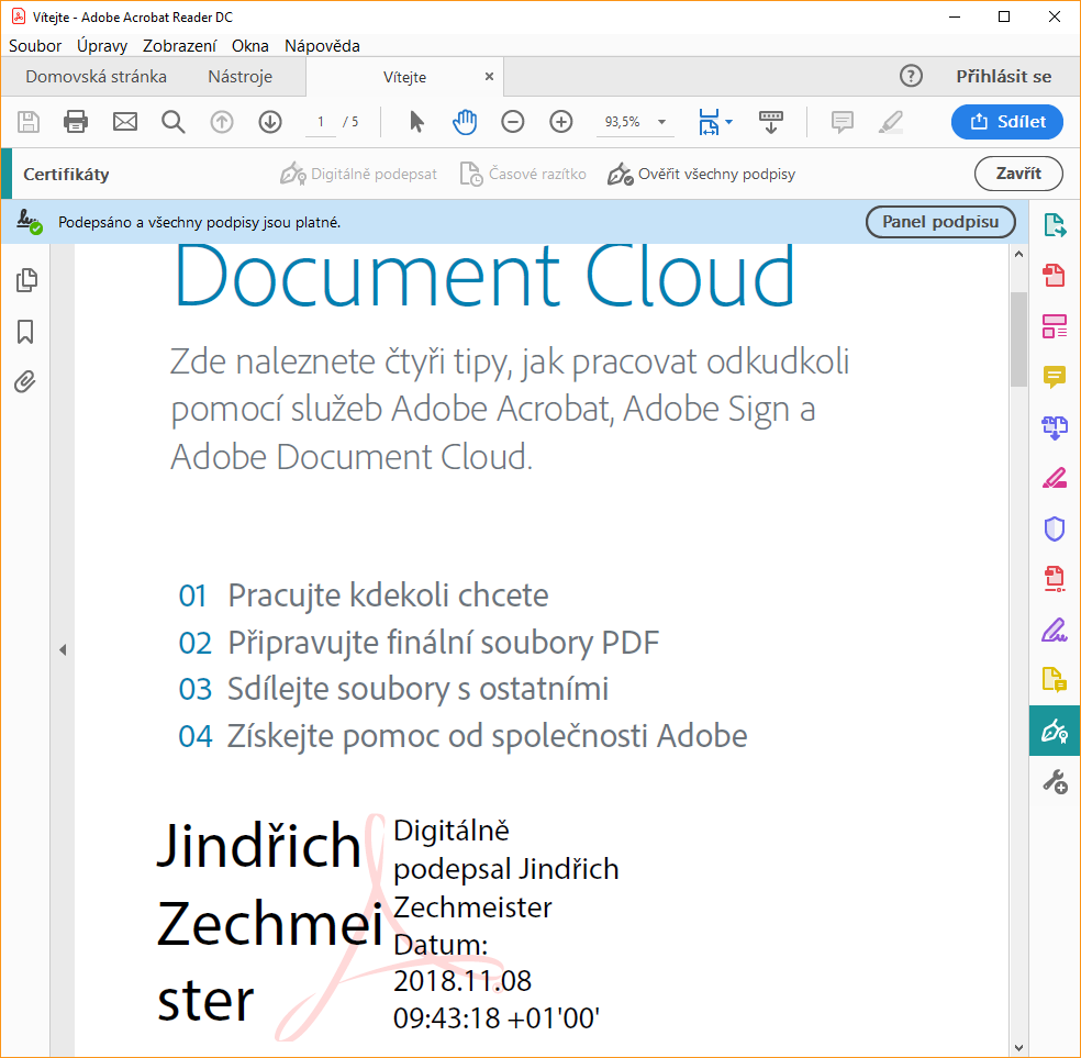 Podpis v Adobe Reader