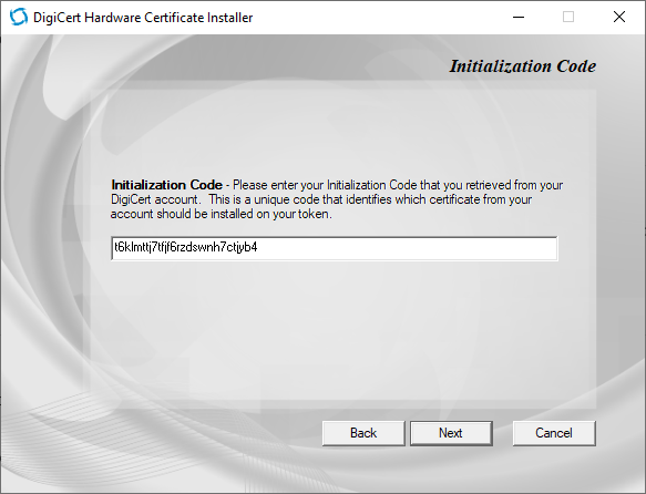 Inštalácia certifikátu na token pomocou DigiCert Hardware Certificate Installer