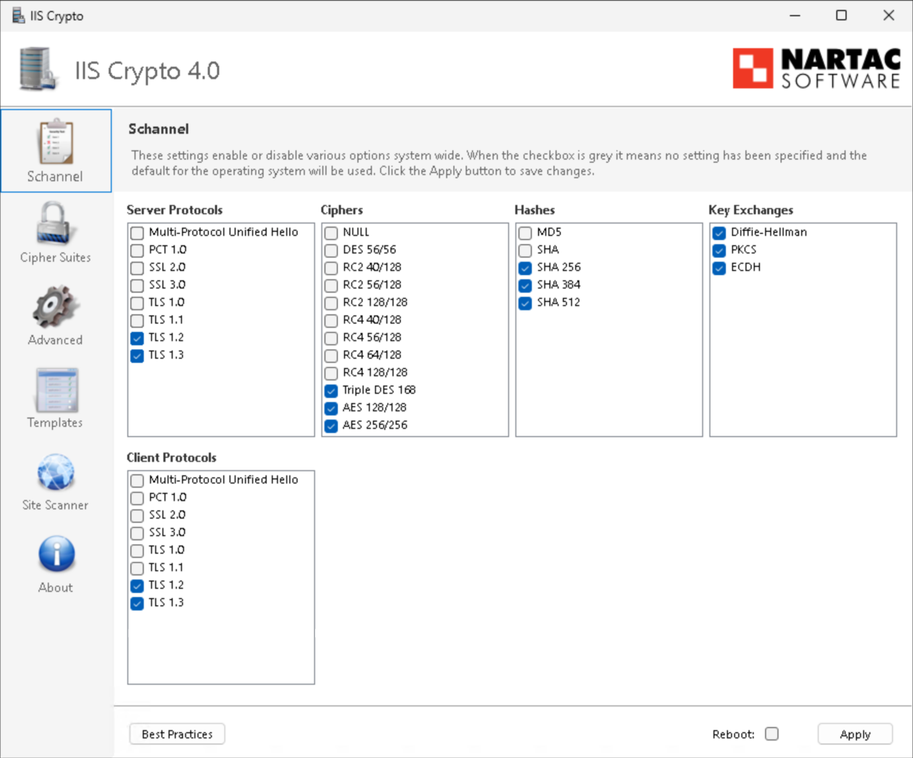 IIS Crypto na Windows Server